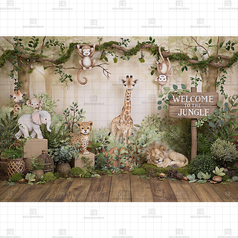 Dinosaur World Printed Baby Backdrop