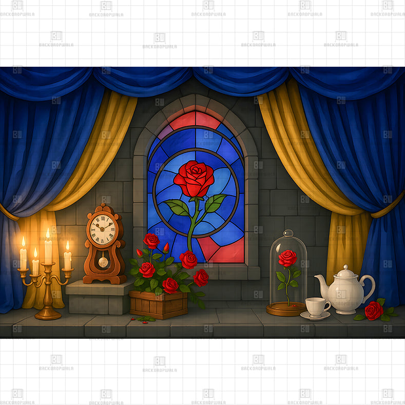 Enchanted Rose Printed Baby Backdrop