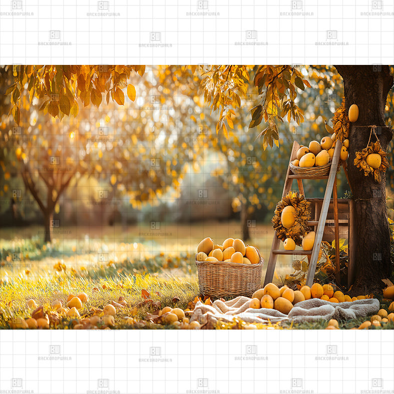 Autumn Mango Tree Printed Baby Backdrop