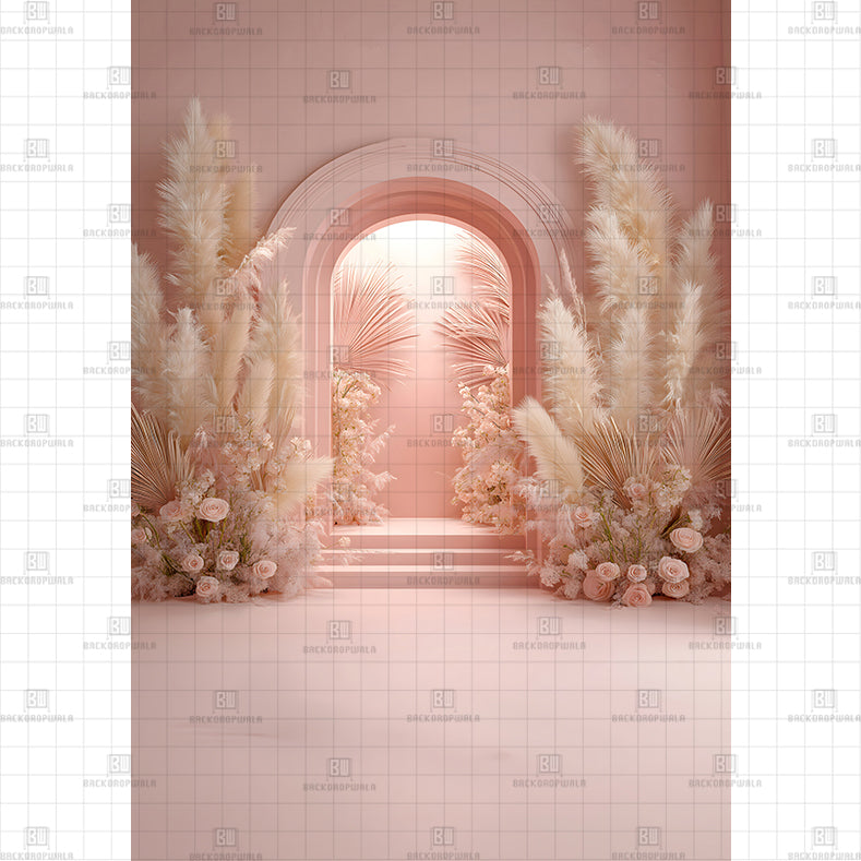 Ethereal Monochromatic Bloom Printed Maternity Backdrop