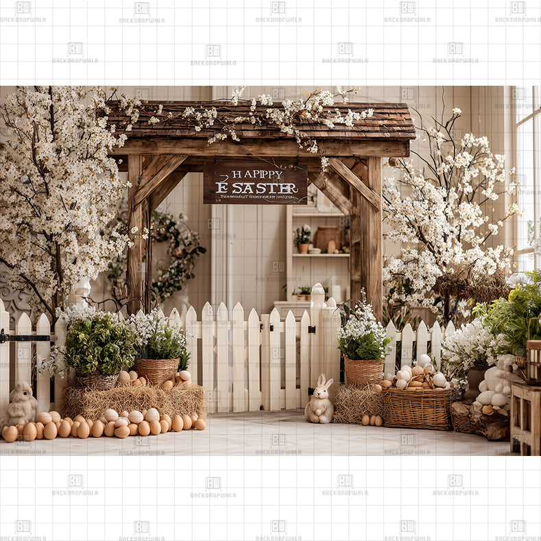 The Easter Neighborhood Printed Baby Backdrop