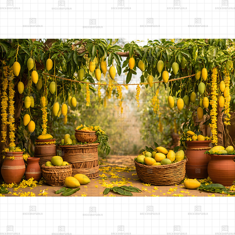 Fresh Harvest Mangoo Garden Printed Baby Backdrop