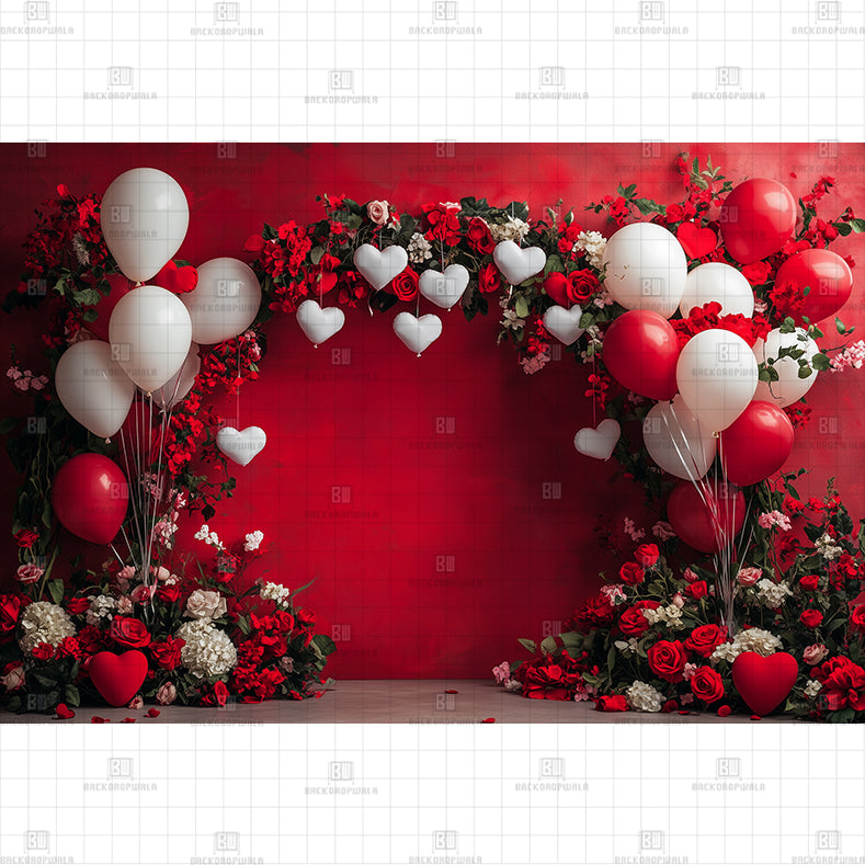 Ornate Romantic Valentine Printed Backdrop