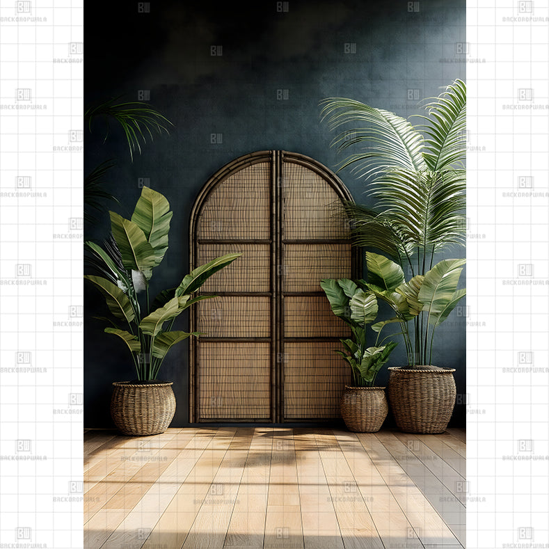 The Shadowed Palm Sanctuary Arch Backdrop Printed Maternity Backdrop