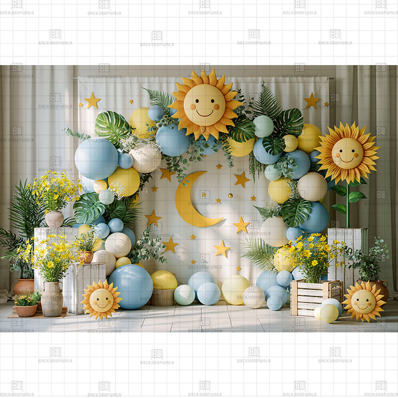 Baby Sun Glow Birthday Printed Baby Backdrop