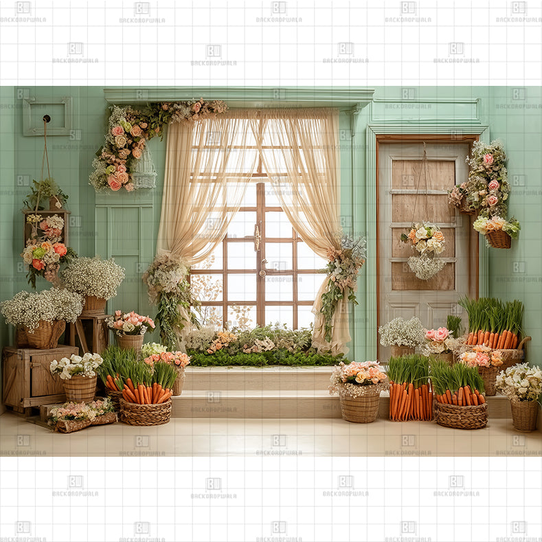 Lantern Light Springtime Printed Baby Backdrop