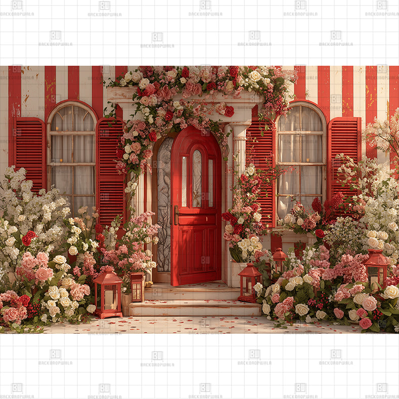 Valentine's Day Decorations On A Wooden Wall Backdrop