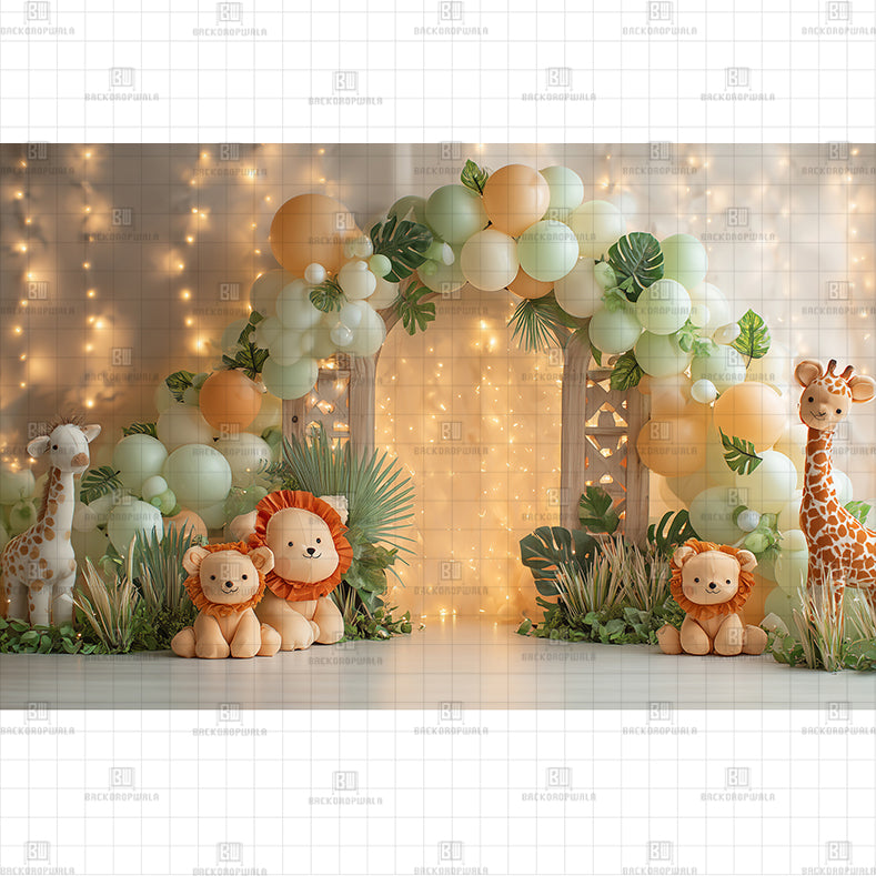 Colourful Cuddles Birthday Printed Baby Backdrop