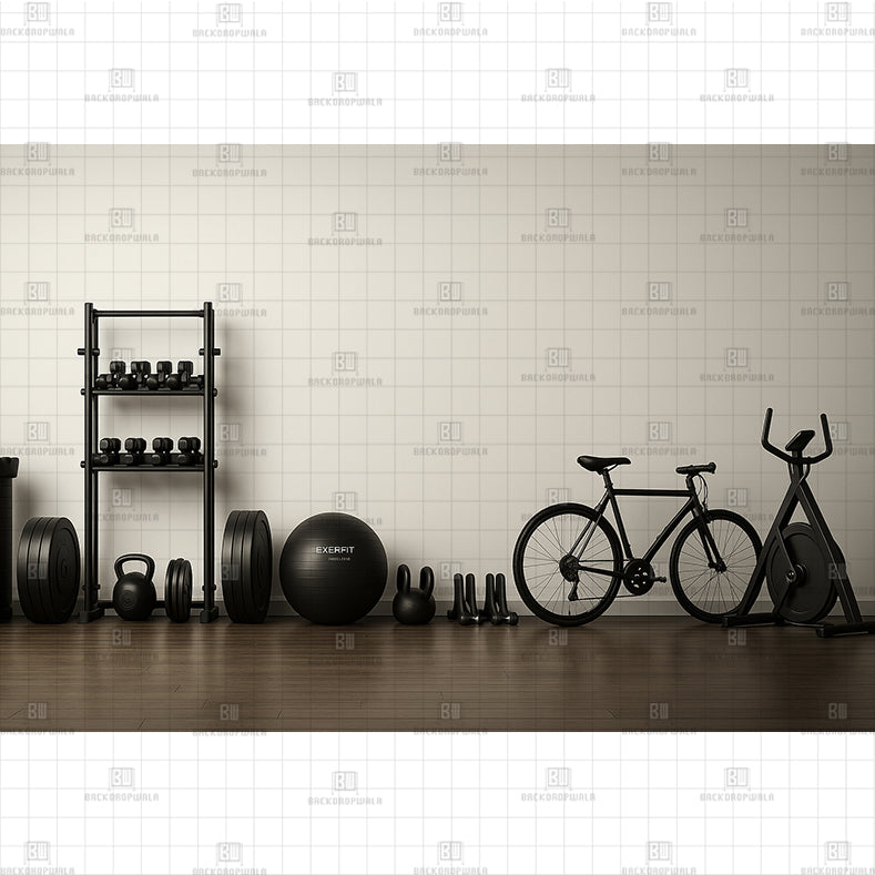Home Gym Setup Printed Baby Backdrop