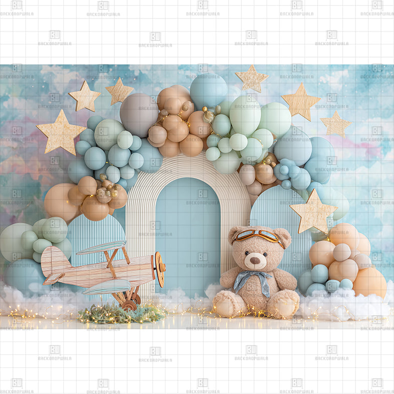 Little Prince Birthday Printed Baby Backdrop