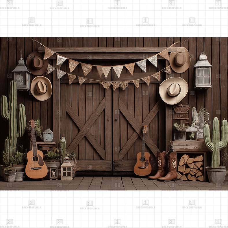 Cactus Scene Printed Baby Backdrop