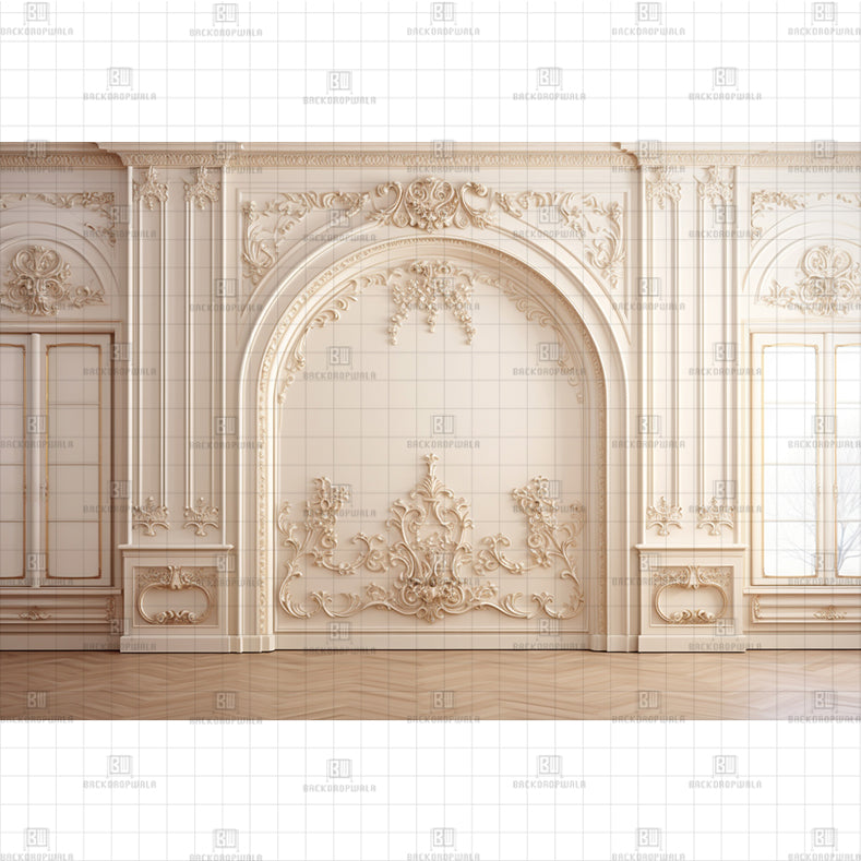 Royal Ornate Arch backdrop Printed Baby Backdrop