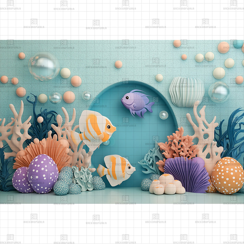 Coral Garder printed Baby Backdrop