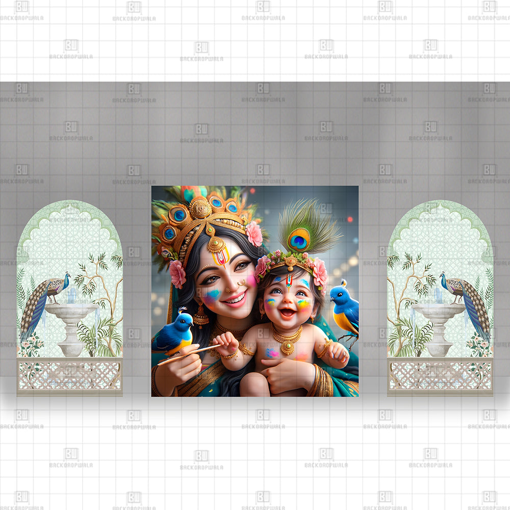 Maa Yashoda and Shree Krishna Event Backdrop