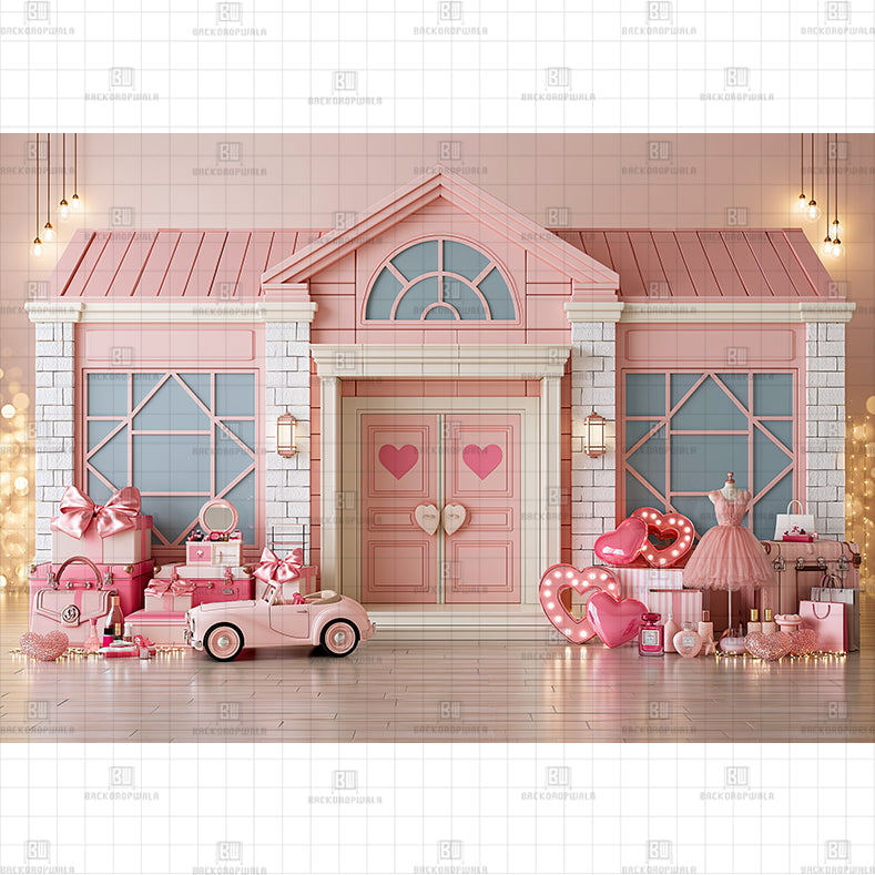Barbie Boutique printed Baby Backdrop