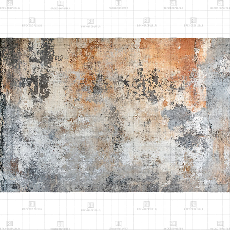 Rust Grey Printed Baby Backdrop
