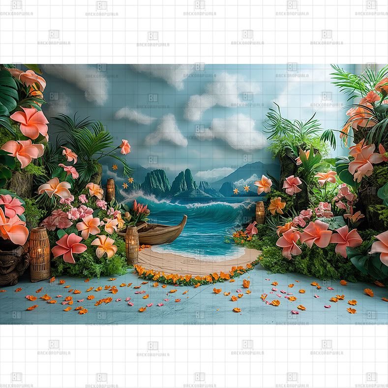 Tropical Voyage Printed Baby Backdrop
