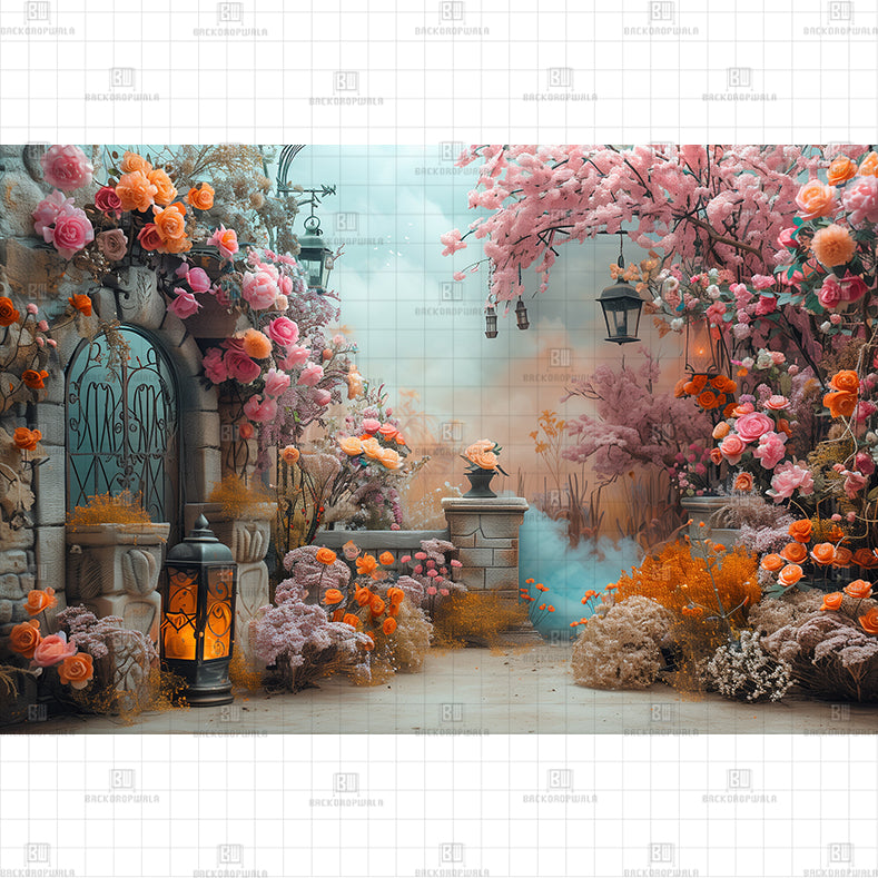 Enchanted Garden Path Printed Baby Backdrop