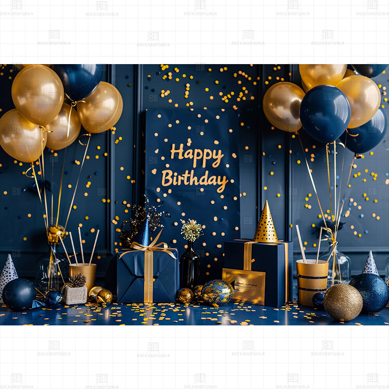 Golden Glow Birthday Printed Baby Backdrop