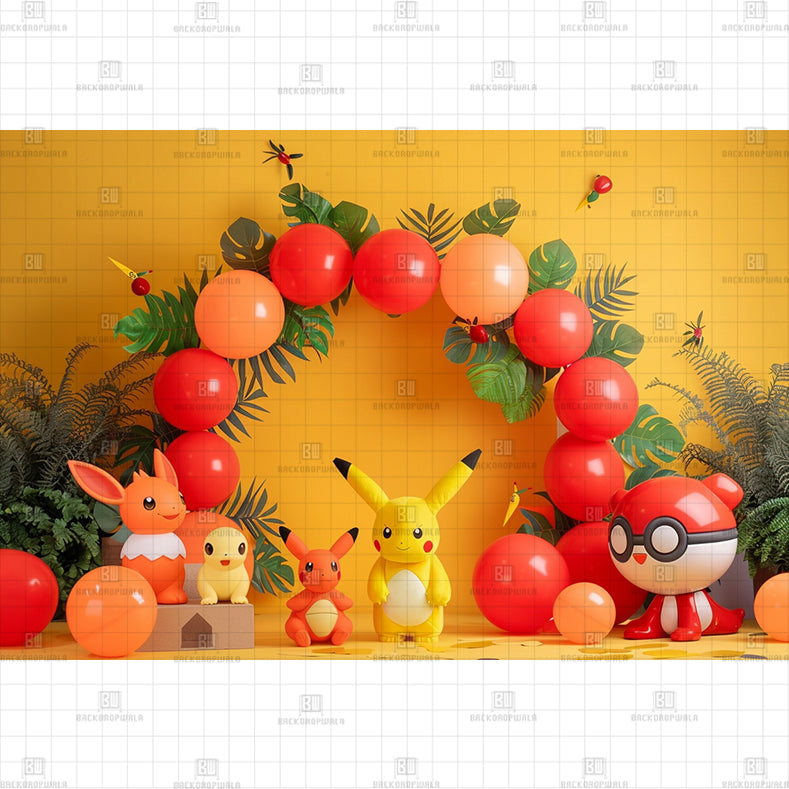 Gotta Catch Em All Printed Baby Backdrop