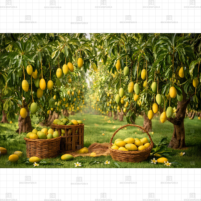 Miniature Mango Grove Display Printed Baby Backdrop
