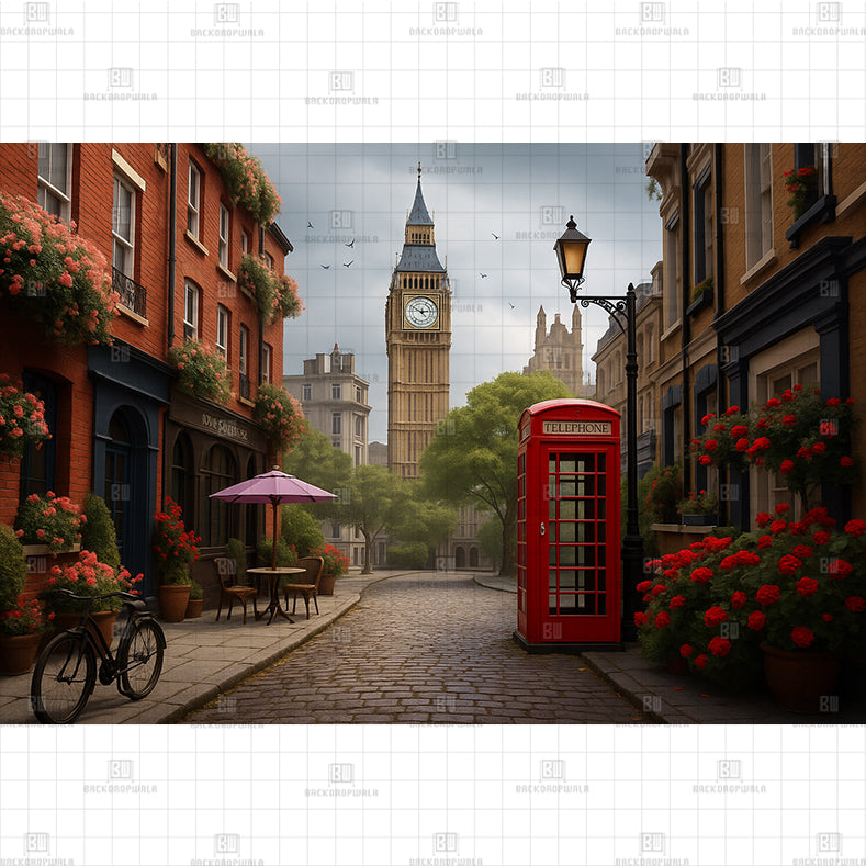 London Streat Big Ben Printed Baby Backdrop