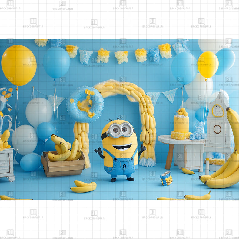 Minion Party Printed Baby Backdrop