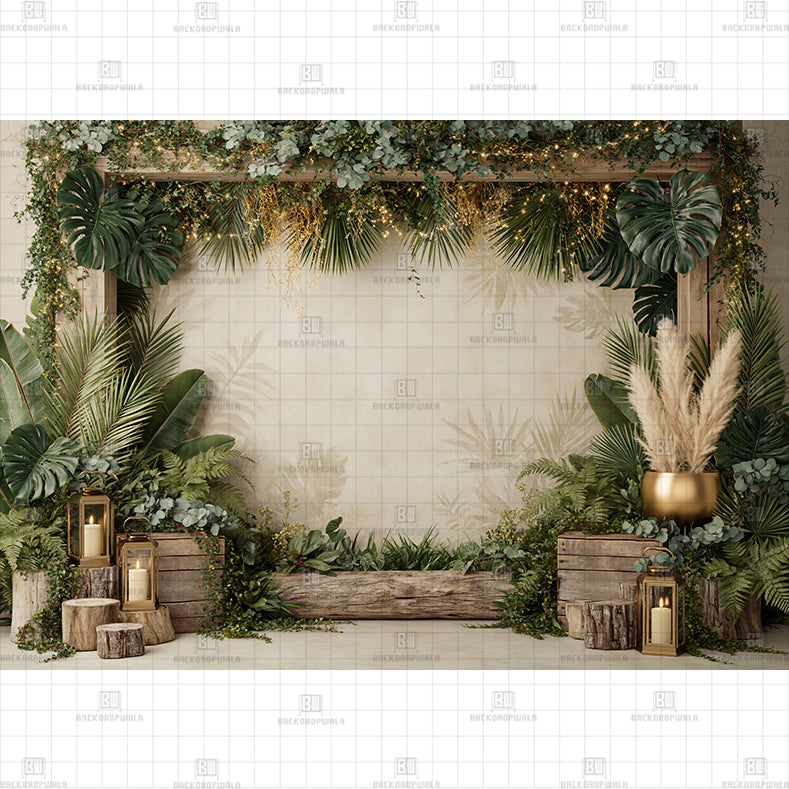 Tropical Boho Elegance Printed Baby Backdrop