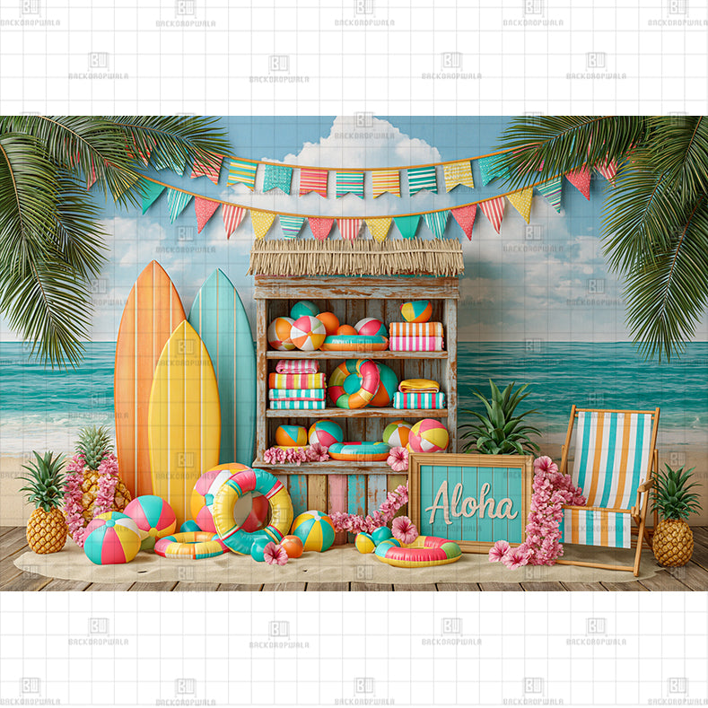 Ocean vibes Printed Baby Backdrop