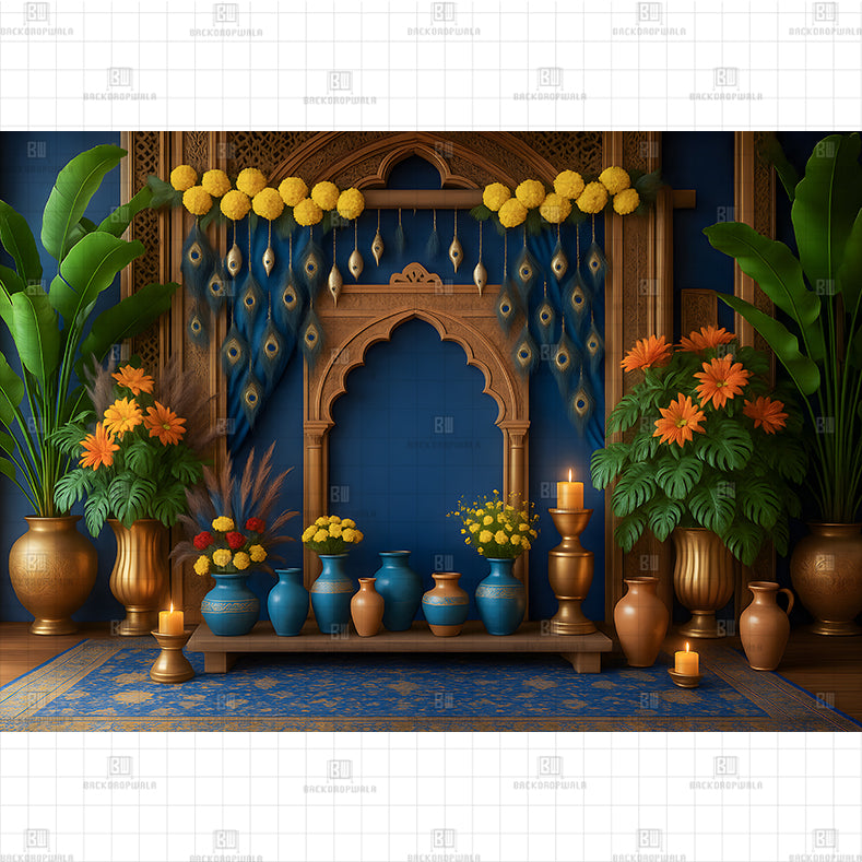 Golden Pot Display PRINTED BACKDROP