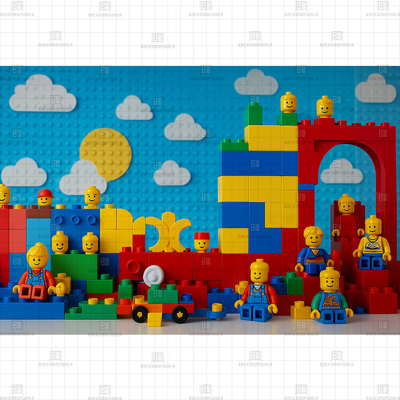 Lego Block City Printed Baby Backdrop