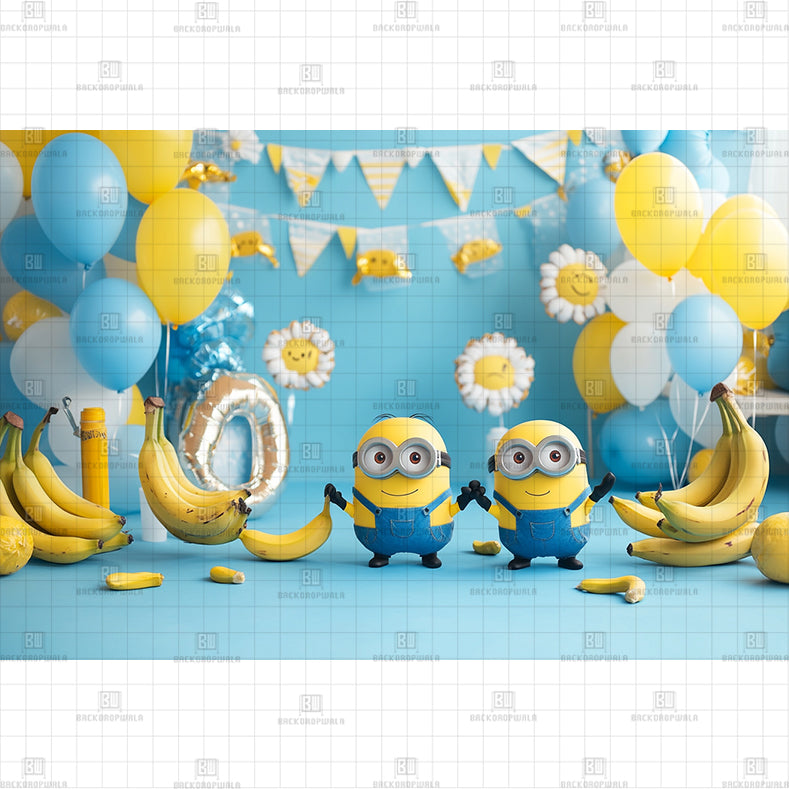 Minion Bananas Printed Baby Backdrop