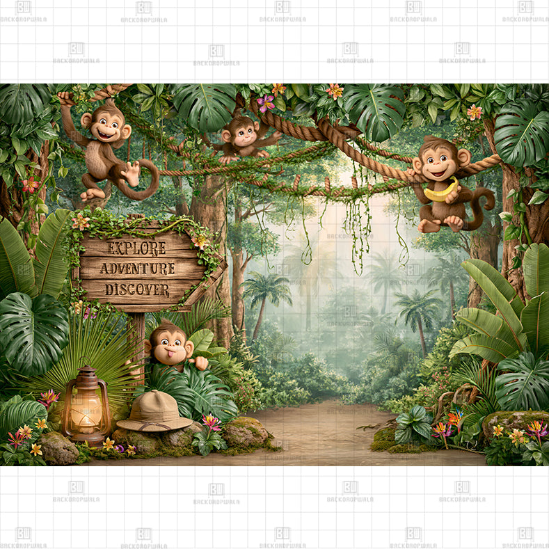 Rustic Palm & Pampas Wedding Printed Baby Backdrop