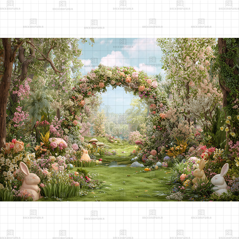 Spring Wonderland Arch Printed Baby Backdrop