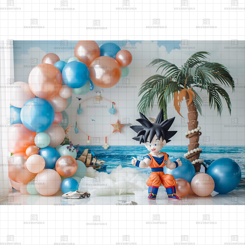 Dragon Ballz Theme Printed Baby Backdrop