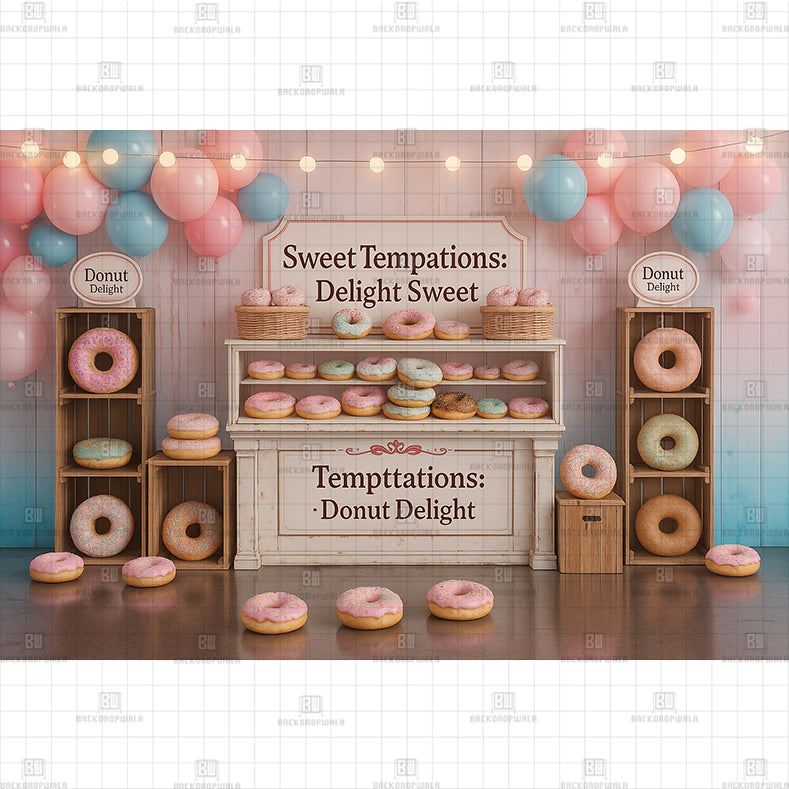 Donut Sweet Shop Printed Baby Backdrop