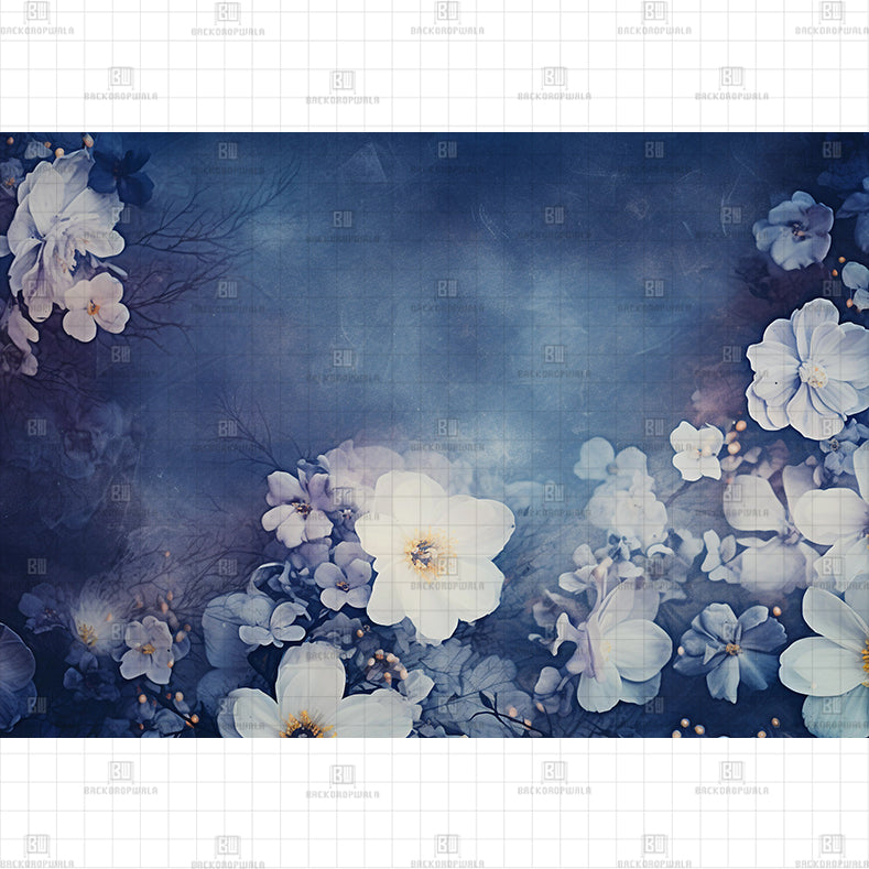 Blue and Gold Watercolor Texture Printed Product Backdrop