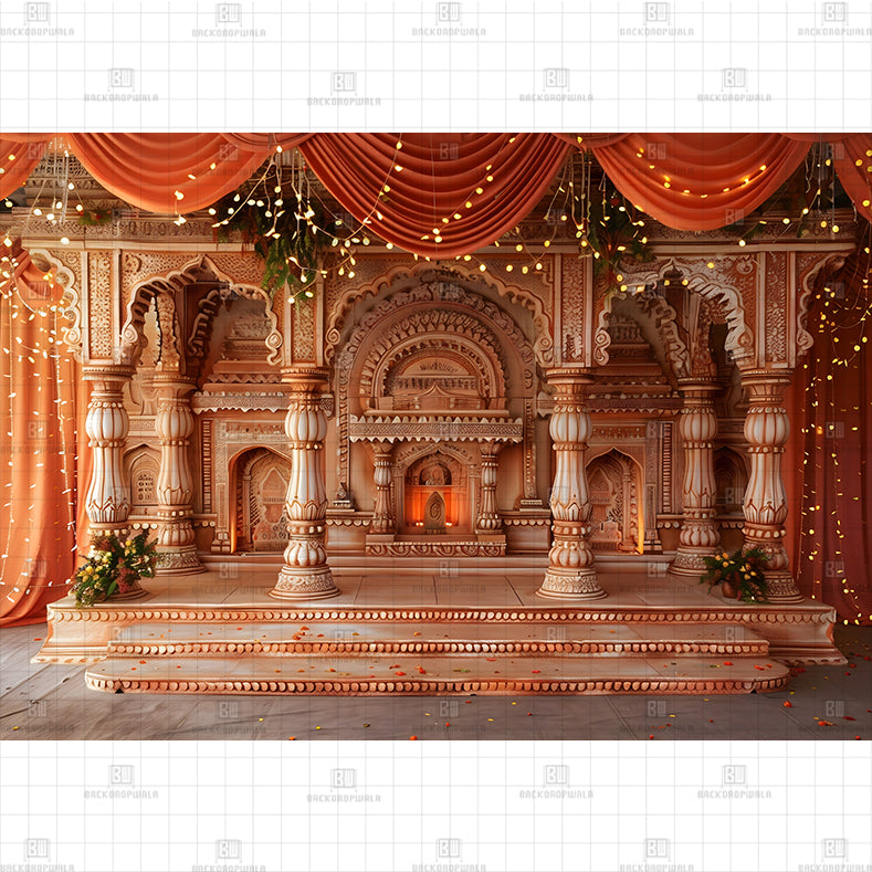 Royal Navratri Mandap Printed Baby Backdrop