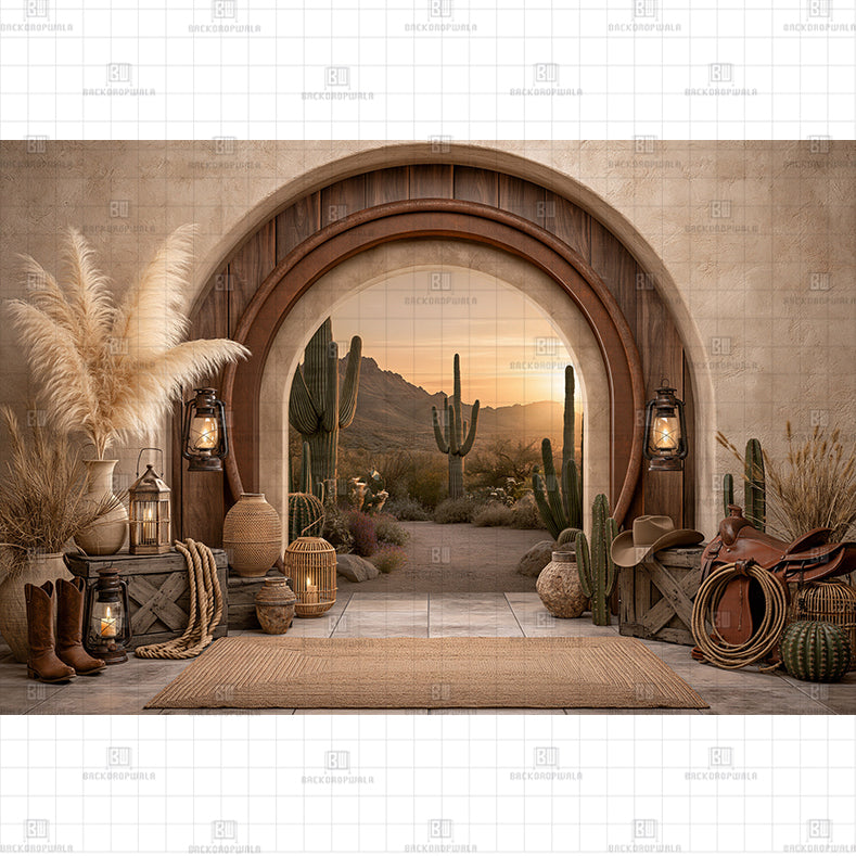 Old West Outpost Printed Baby Backdrop
