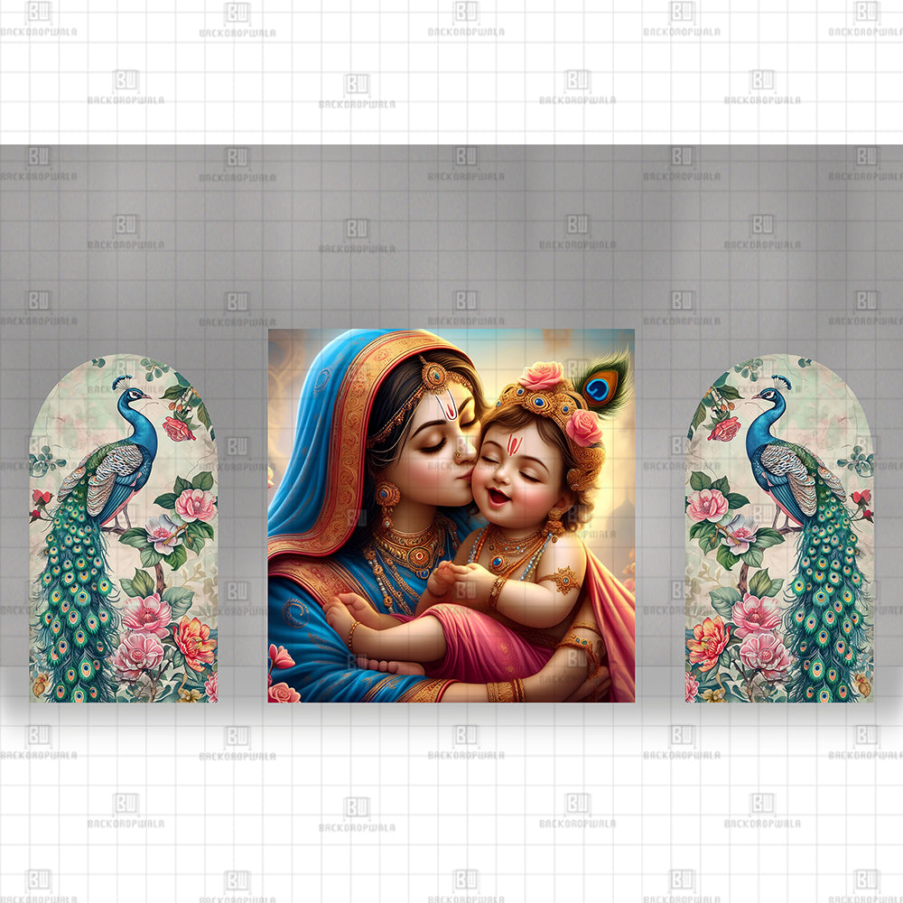 Yashoda Ka Nandlala and Peacock Event Backdrop