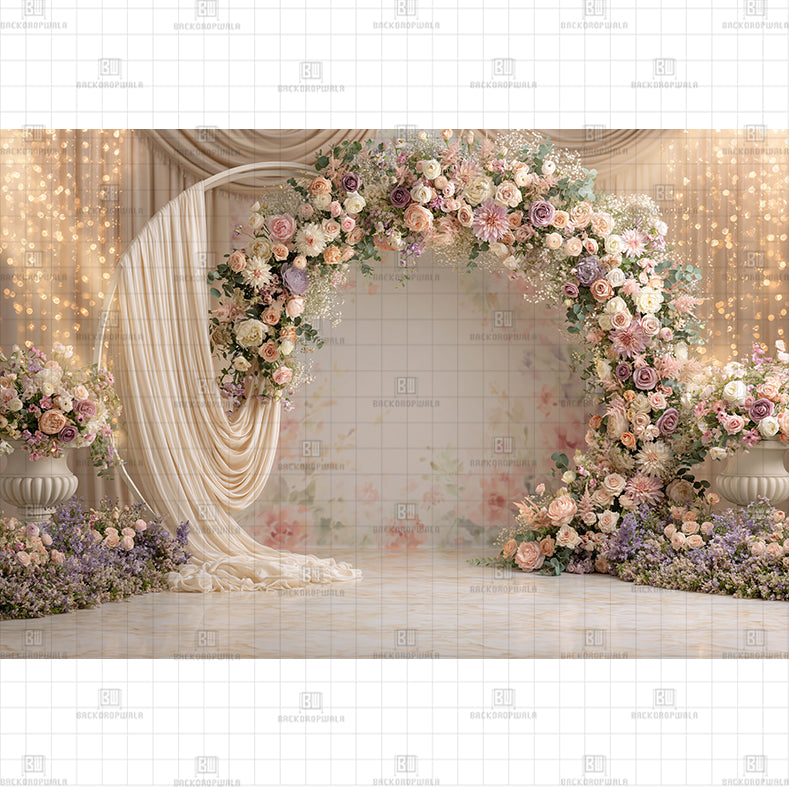 Rose Garden Gate Printed Baby Backdrop