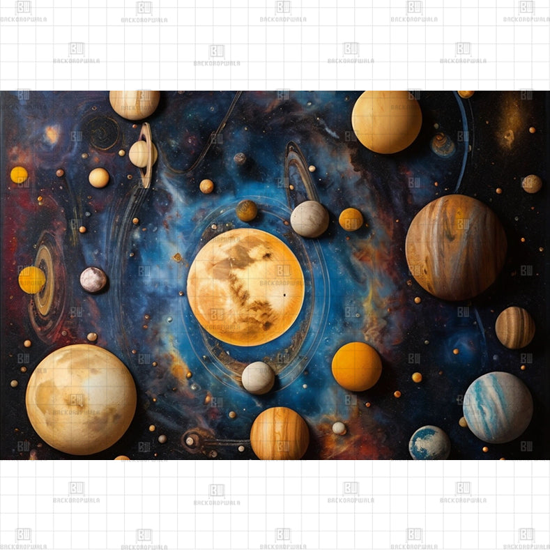 Solar SYSTEM backdrop Printed Born Baby Backdrop