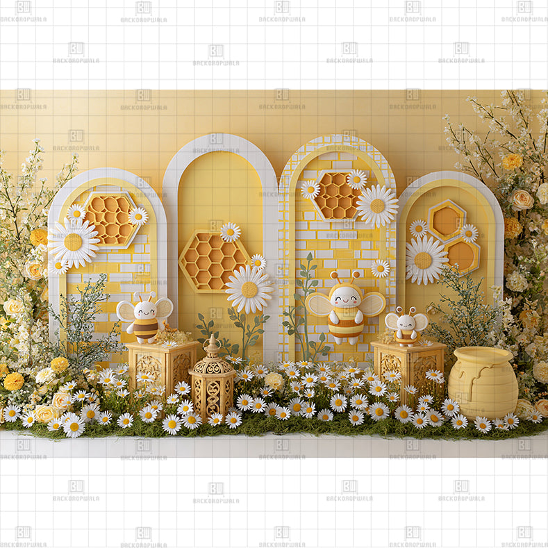Honey Pot Door Printed Baby Backdrop