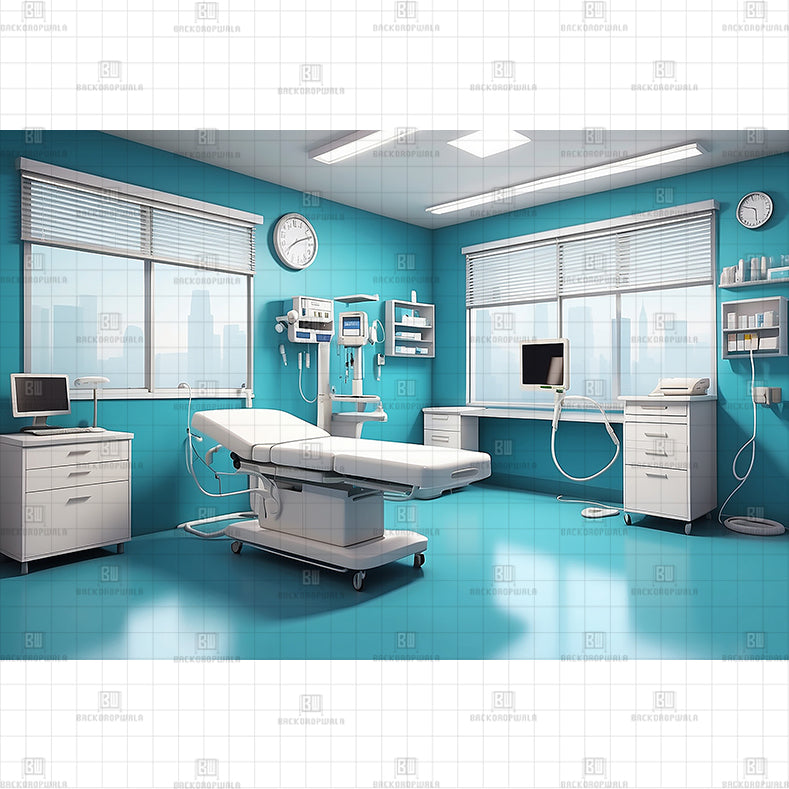 Modern Hospital Room Printed Baby Backdrop