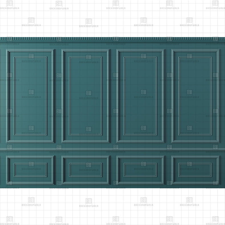 Dark Mint Wainscoting backdrop Printed Baby Backdrop
