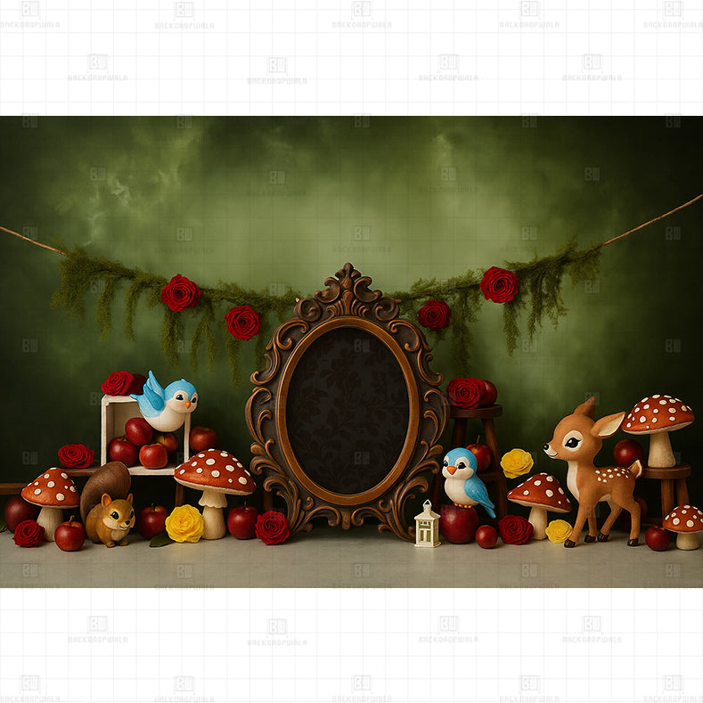 Forest Creatures Printed Baby Backdrop