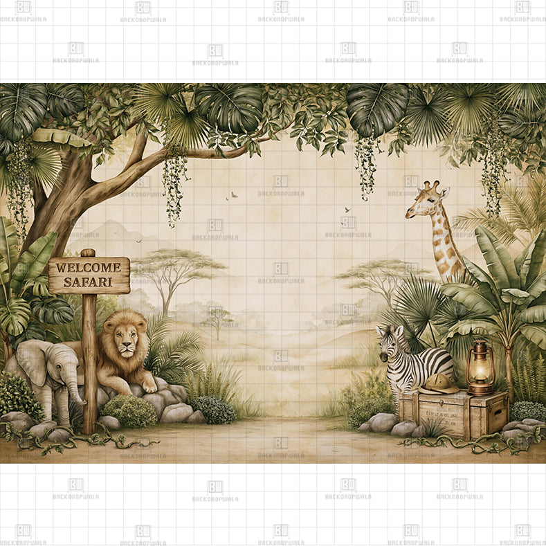 Secret Tropical Paradise Garden Printed Baby Backdrop