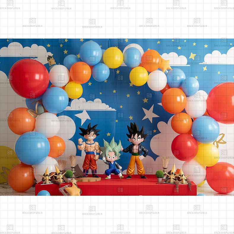 Dragen Ball with friends Printed Baby Backdrop