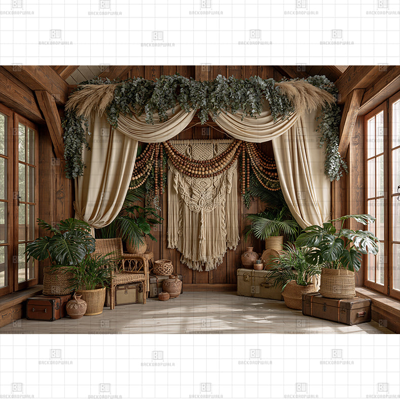Sunlit Jungle Serenity Printed Baby Backdrop