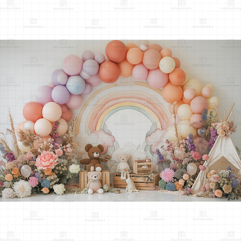 Floral Fiesta Printed Baby Backdrop